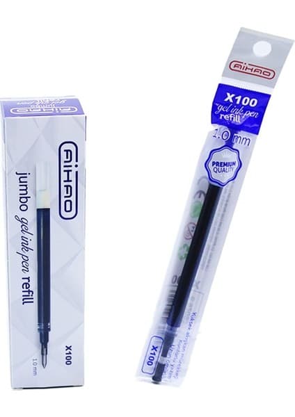 Şahin Kırtasiye Aihao X100 Refil Jumbo Imza Kalem 8526 Mavi 24'lü