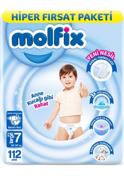 Molfix Kanal Teknolojisi Hiper Fırsat Paketi 7 Beden Xxl 112