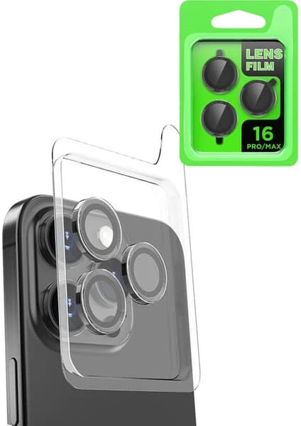 İlk El Grup iPhone 16 Pro Max Raze Metal Kamera Lens - Siyah