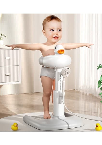 Qasul Ayarlanabilir Bebek Banyo Destek Standı Kaymaz Tabanlı Ergonomik Ördek Tasarımlı Bebek Banyo