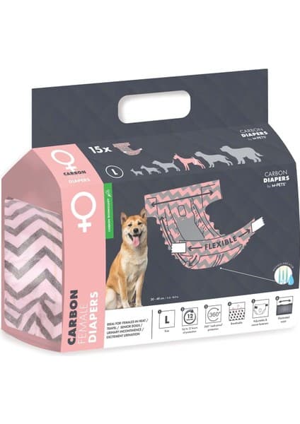 M-Pets Carbonlu Dıapers Dişi Köpekler Için Külot