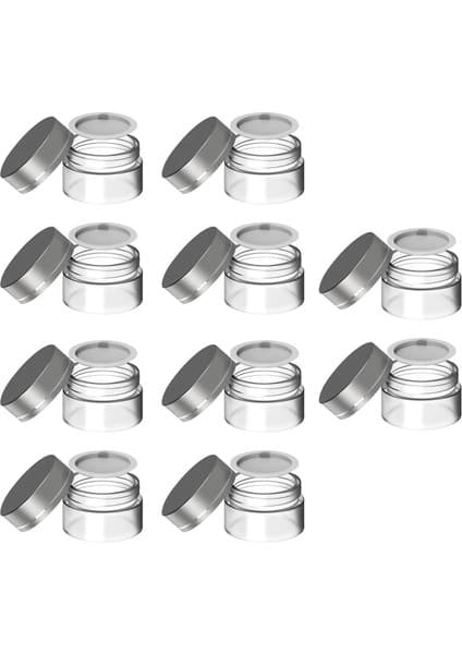 10 Adet 35 ml Boş Şeffaf Cam Seyahat Krem ve Organizer Kavanozu Kozmetik