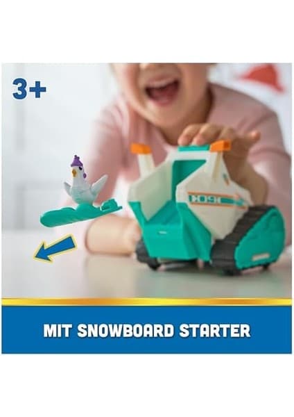 Paw Patrol – Everest Figürlü Kar Aracı, Snowboard ve Henrietta Figürü (Deluxe Araç), 3 Yaşından