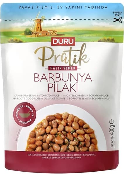 Pratik Hazır Yemek – Barbunya Pilaki 400G, Lezzetli, Sağlıklı ve Pratik, Katkısız ve