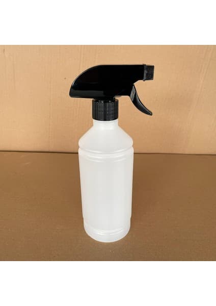 500 ml Siyah Tetik Spreyli Kimyasala Dayanıklı Plastik Şişe, 500 cc Spreyli Plastik Şişe x 4