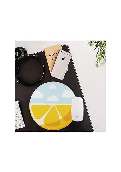 Hediyesepeti Limon Desenli Yuvarlak Mousepad 20 x 20