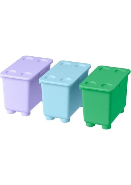Çok Renkli Gardırop Düzenleyici, 17X10 Cm, Lila-Mavi-Yeşil, Set Of