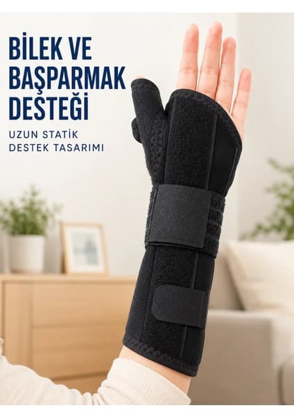 AyrStore Başparmak ve El Bilek Destek Ateli Metal Destekli Ayarlanabilir Cırtlı