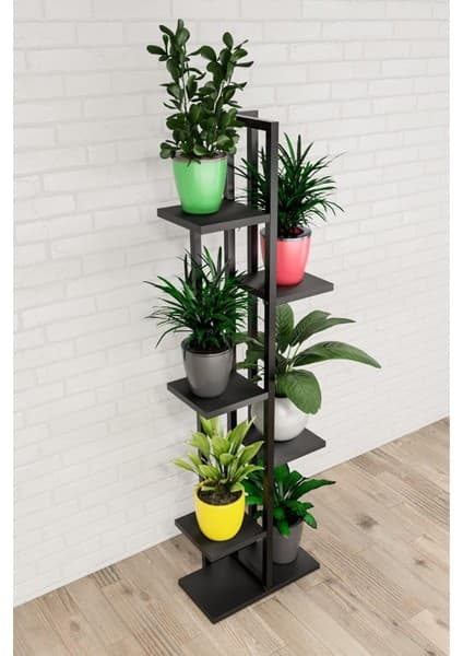 Ayrex 6 Raflı,dikey Saksılık,çiçeklik,metal Gövdeli
