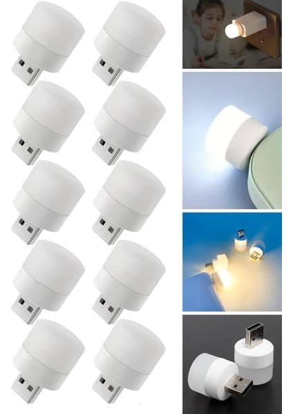 ® USB Mini Top LED 10'lu Aydınlatma Seti – Sıcak Renkli Gece Lambası, Enerji Tasarruflu