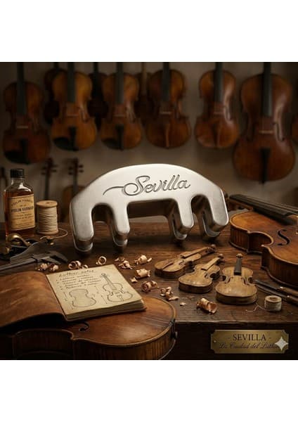 Frefly Store Sevilla Keman Susturucu, Kaliteli Döküm Metal, Gümüş Renk, 4/4 3/4 1/2