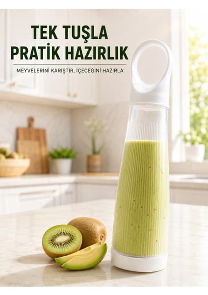 Şarjlı Smoothie Blender 400 ml Taşınabilir Meyve Karıştırıcı Pratik Mini Blender -