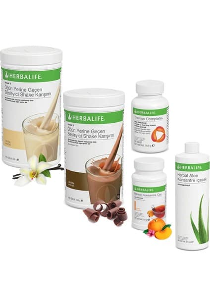 Herbalife Shake Vanilya 1 Çikolata 1 - Çay Şeftali - Aloe -