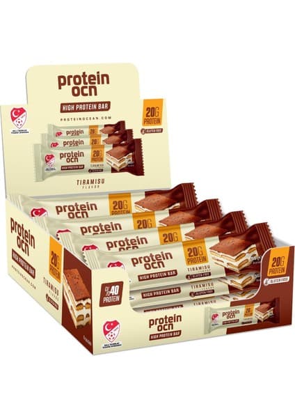 TeknoKapsül Proteinocean Protein Bar, Tiramisu Aromalı, 50 gr x 12