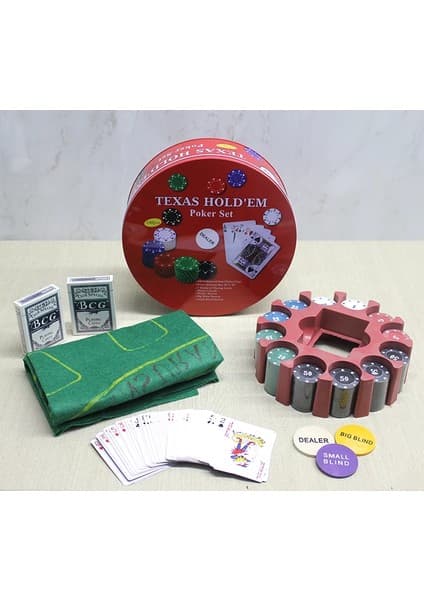 Eco Port Metal Kutulu 240 Chip ve 2 Adet Iskambil Kağit Setine Sahip Poker Oyunu