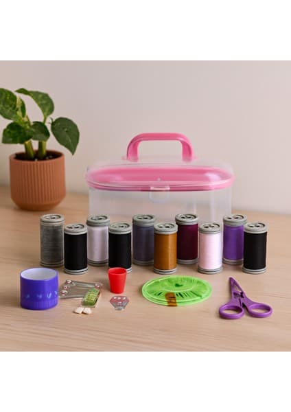Akıllı Bayi Çantalı Dikiş Seti (Iplik, Iğne, Makas,