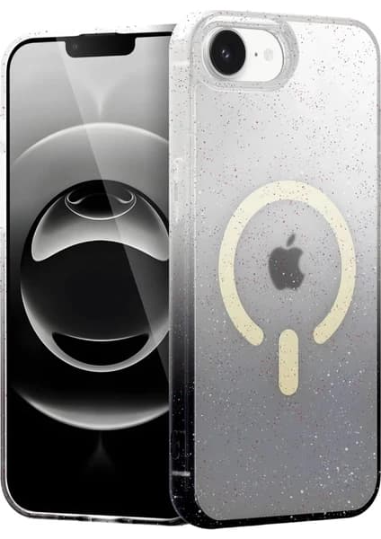 Belirtilmemiş iPhone 16E Pummel Shiny Magsafe Kapak - Siyah