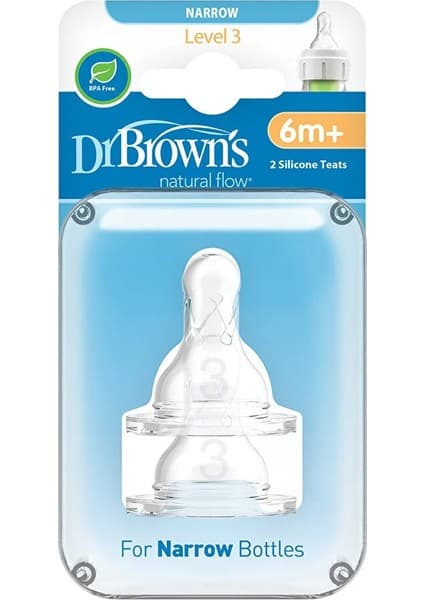 Dr Brown's Dr Browns 3. Seviye Dar Ağız Options+ Silikon Biberon Emziği, Ikili Paket (3