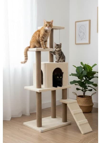 Ayrex Pet Kedi Tırmalama Kedi Evi ve Kedi Oyun Evi