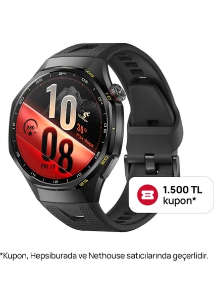 Huawei Watch GT 7 Pro 46 mm Akıllı Saat - Siyah, Titanyum Kasa, iOS me Android Uyumlu, EKG, Nano Seramik Bezel, 21 Güne Varan Pil Ömrü