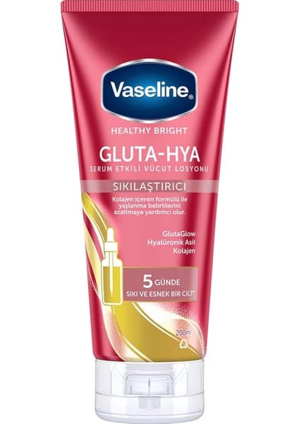 Vaseline Gluta-Hya Serum Etkili Vücut Losyonu, Sıkılaştırıcı, 200