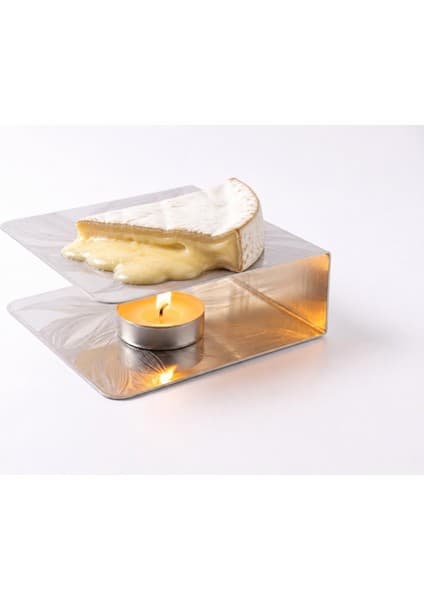 Peynir Isıtıcı Mumlu Servis Tabağı – Peynir Eritme Tabağı, 15X15 cm Kare Peynir