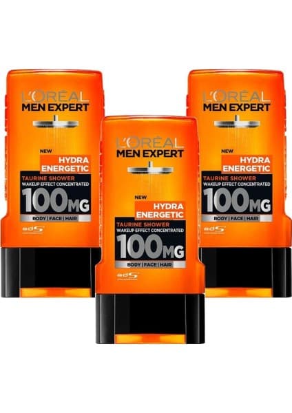 L'Oréal Paris Men Expert Hydra Energetic Taurin Içeren Duş Jeli 300 Ml 3'Lü