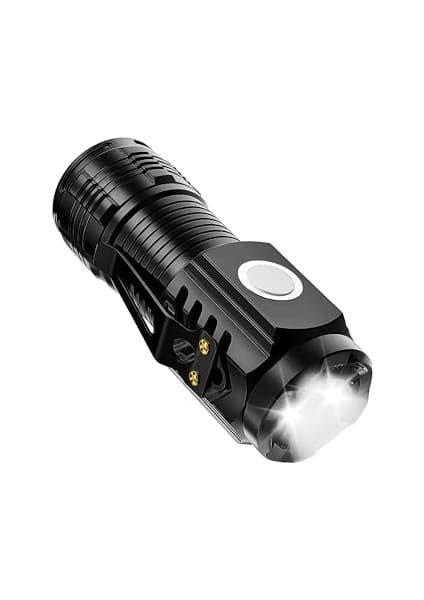 Panther Süper Parlak LED El Feneri, 500 Lümen, Kompakt ve Güçlü Işık Kaynağı, USB Type-C Şarjlı, 5