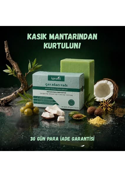 Karuvel Mantar Karşıtı Sabun, Çay Ağacı ve Kükürt, 3 x 100