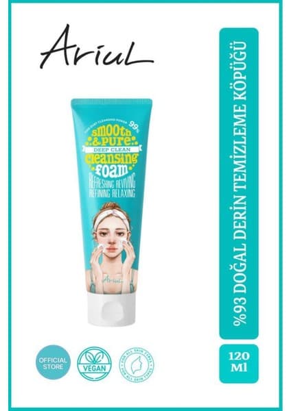 Ariul Smooth & Pure Temizleme Köpüğü 120 Ml|%93 Doğal Derin Temizleyici|manyetik Mikro
