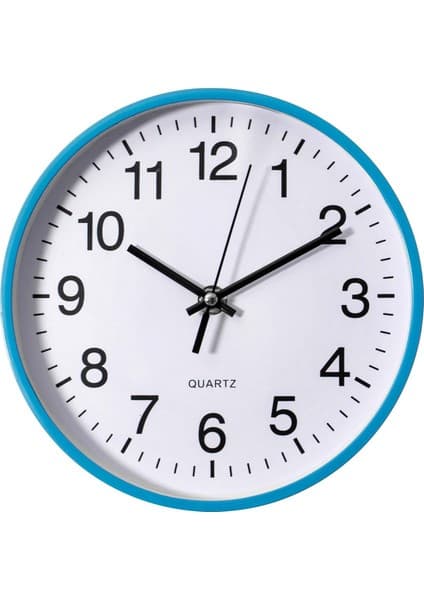 Mavi 8 - Analog Saat Sessiz, Duvar, Ofis Masası, Masa ve Raf Için Tik Takmaz - Pille Çalışır Ev