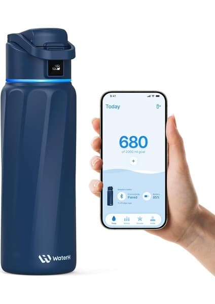Str Store Boost Yalıtımlı Paslanmaz Çelik Akıllı Su Şişesi, 32 Oz Bluetooth Akıllı Izleyici ve Içki