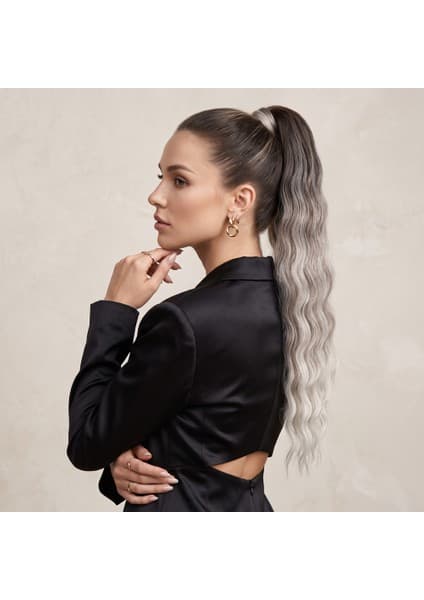Colezium Lastik Tokalı At Kuyruğu Su Daalı / Koyu Kumral / Platin