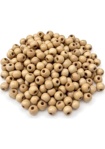 mm Cilalı Ahşap Boncuk 250+ Adet, Yuvarlak Do Ğal Ahşap BONCUK,100 G,takı ve Hobi
