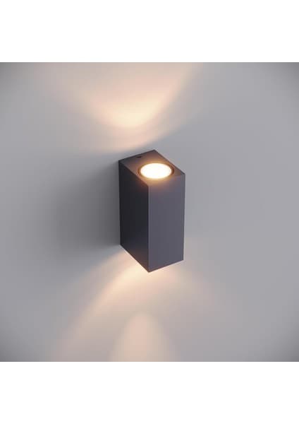 Tr Apliken Çift Yönlü LED Duvar Apliği 14W GU10 IP65 Alüminyum Dış Mekan Bahçe Cephe