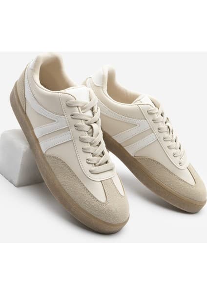 Marjin Kadın Sneaker Bağcıklı Düz Taban Spor Ayakkabı Tiyone