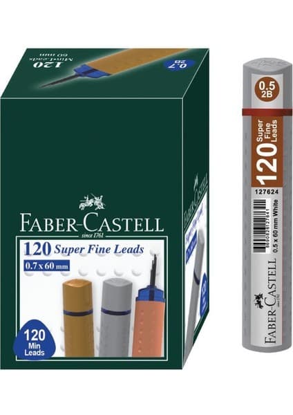 Faber-Castell Grip Min 0.5 2b 60 mm 120'li Gümüş Tüp
