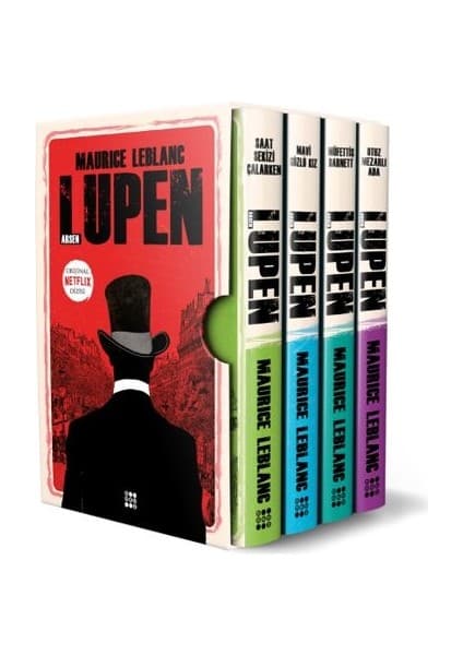 Arsen Lupen-Kutulu Siyah Set (4 Kitap Takım) - Maurice